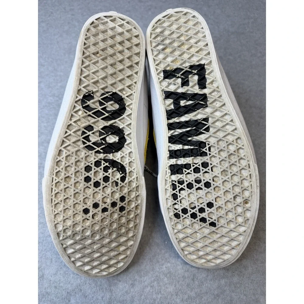 Vans Sk8-Hi Family Reissue Zip Premium - White Leather/Yellow/Black Mens 12